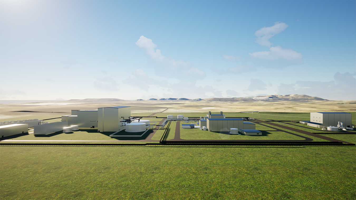 land with large buildings